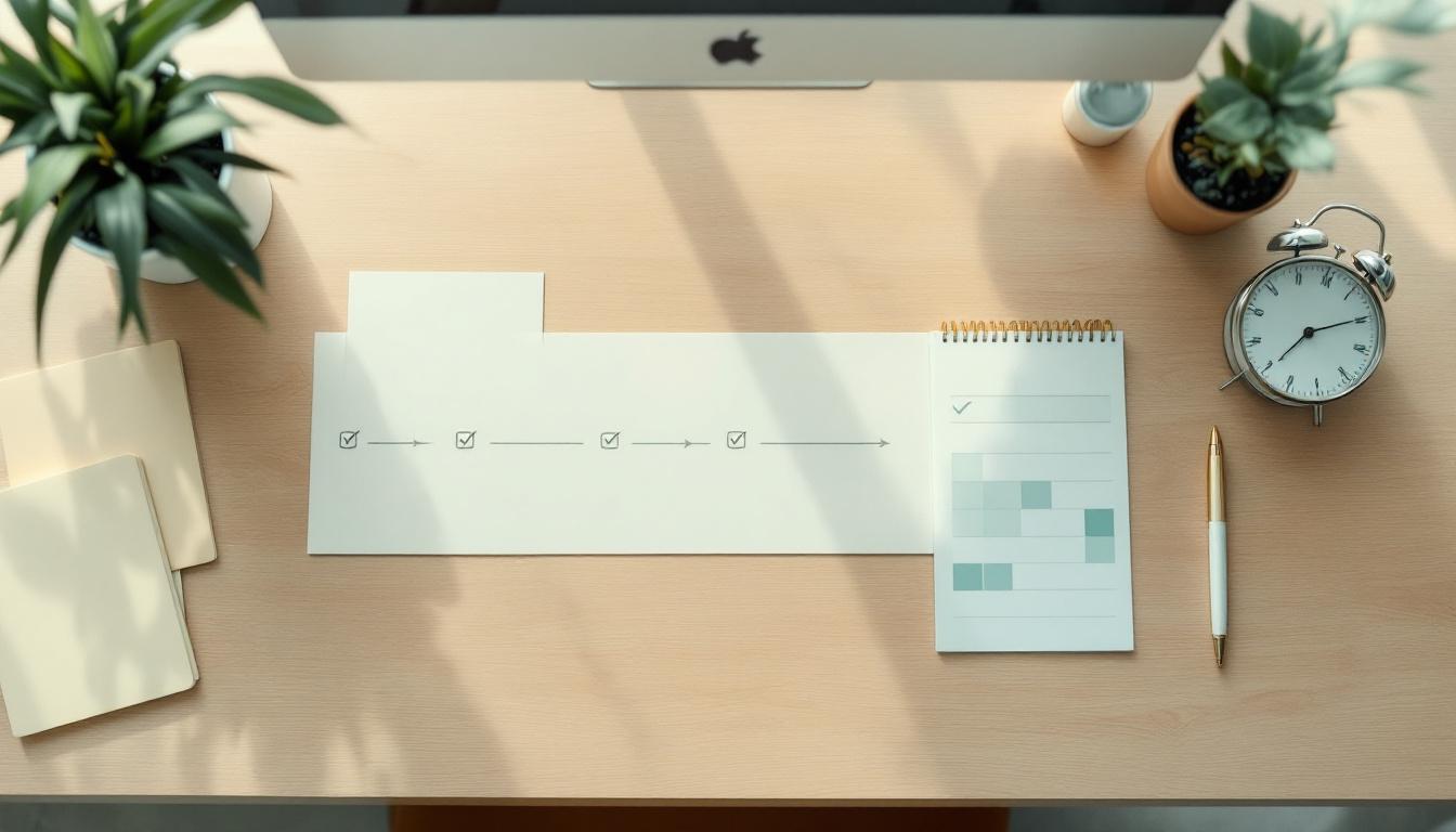 Workflow visuel cycle CRA validation facturation paiement, timeline etape par etape, icones metier